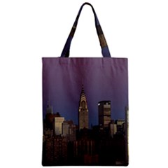 Skyline City Manhattan New York Zipper Classic Tote Bag by BangZart