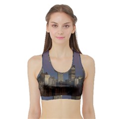 Skyline City Manhattan New York Sports Bra With Border by BangZart