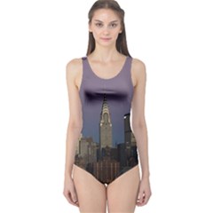 Skyline City Manhattan New York One Piece Swimsuit by BangZart