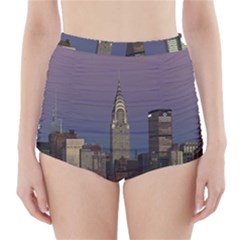 Skyline City Manhattan New York High-waisted Bikini Bottoms by BangZart