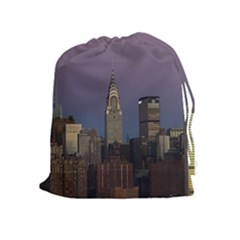 Skyline City Manhattan New York Drawstring Pouches (extra Large) by BangZart