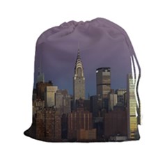 Skyline City Manhattan New York Drawstring Pouches (xxl) by BangZart