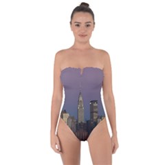 Skyline City Manhattan New York Tie Back One Piece Swimsuit