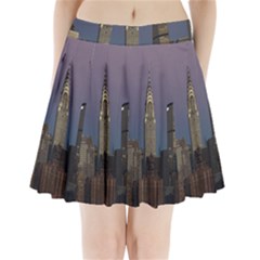 Skyline City Manhattan New York Pleated Mini Skirt by BangZart