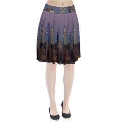 Skyline City Manhattan New York Pleated Skirt by BangZart