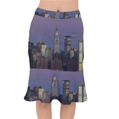 Skyline City Manhattan New York Mermaid Skirt by BangZart