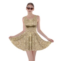 Ornate Golden Baroque Design Skater Dress by dflcprints