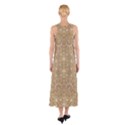 Ornate Golden Baroque Design Sleeveless Maxi Dress View2