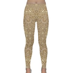 Ornate Golden Baroque Design Classic Yoga Leggings by dflcprints