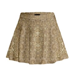 Ornate Golden Baroque Design Mini Flare Skirt by dflcprints