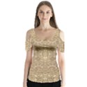 Ornate Golden Baroque Design Butterfly Sleeve Cutout Tee  View1