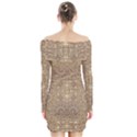 Ornate Golden Baroque Design Long Sleeve Off Shoulder Dress View2