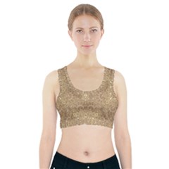 Ornate Golden Baroque Design Sports Bra With Pocket by dflcprints