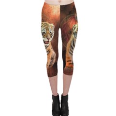 Cute Little Tiger Baby Capri Leggings  by FantasyWorld7