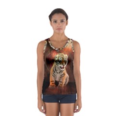 Cute Little Tiger Baby Sport Tank Top  by FantasyWorld7