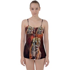 Cute Little Tiger Baby Babydoll Tankini Set