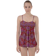 Hearts Can Also Be Flowers Such As Bleeding Hearts Pop Art Babydoll Tankini Set