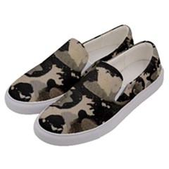 Black And White Splatter Men s Canvas Slip Ons