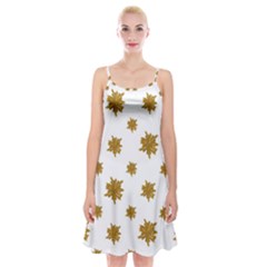 Graphic Nature Motif Pattern Spaghetti Strap Velvet Dress by dflcprints