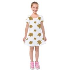 Graphic Nature Motif Pattern Kids  Short Sleeve Velvet Dress by dflcprints