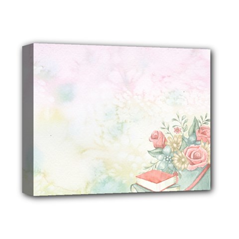 Romantic Watercolor Books And Flowers Deluxe Canvas 14  X 11  by paulaoliveiradesign