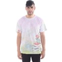 Romantic Watercolor Books and Flowers Men s Sports Mesh Tee View1