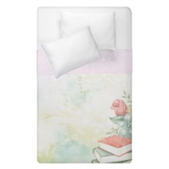 Romantic Watercolor Books And Flowers Duvet Cover Double Side (single Size) by paulaoliveiradesign