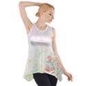 Romantic Watercolor Books and Flowers Side Drop Tank Tunic View1