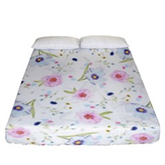 Floral Cute Girly Pattern Fitted Sheet (California King Size)