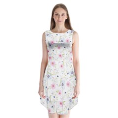 Floral Cute Girly Pattern Sleeveless Chiffon Dress  