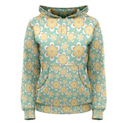 Seamless Pattern Blue Floral Women s Pullover Hoodie