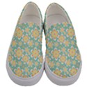 Seamless Pattern Blue Floral Men s Canvas Slip Ons View1