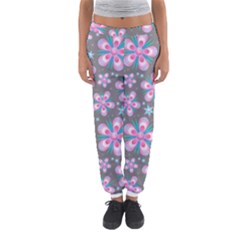 Seamless Pattern Purple Girly Floral Pattern Women s Jogger Sweatpants