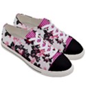 Magenta Polka Dots Florals Women s Low Top Canvas Sneakers View3