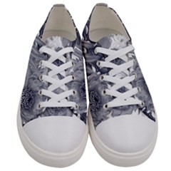 Light Slate Gray Florals Women s Low Top Canvas Sneakers