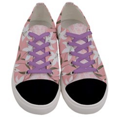 Pinkish Purple Lily Flowers Women s Low Top Canvas Sneakers