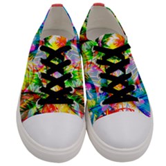 Bright Colorful Funky Hawaii Leafs Women s Low Top Canvas Sneakers