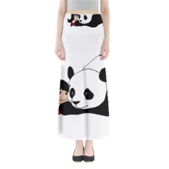 Girl And Panda Full Length Maxi Skirt by Valentinaart