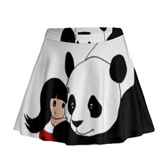 Girl And Panda Mini Flare Skirt by Valentinaart