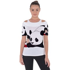 Girl And Panda Short Sleeve Top