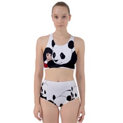 Girl And Panda Racer Back Bikini Set