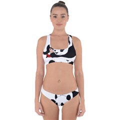 Girl And Panda Cross Back Hipster Bikini Set