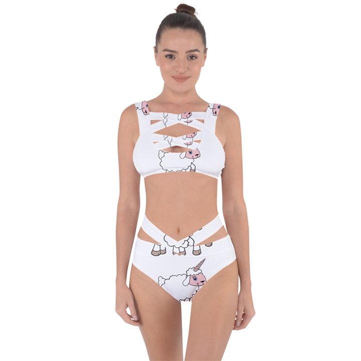 Unicorn sheep Bandaged Up Bikini Set 