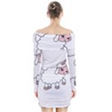 Unicorn sheep Long Sleeve Off Shoulder Dress View2