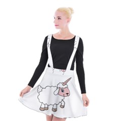 Unicorn Sheep Suspender Skater Skirt by Valentinaart