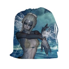 The Wonderful Water Fairy With Water Wings Drawstring Pouches (xxl) by FantasyWorld7