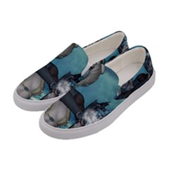 The Wonderful Water Fairy With Water Wings Women s Canvas Slip Ons by FantasyWorld7