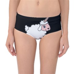 Unicorn Sheep Mid-waist Bikini Bottoms by Valentinaart