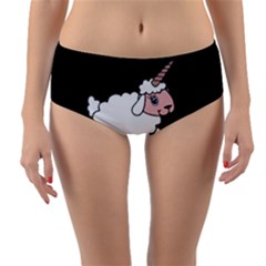 Unicorn Sheep Reversible Mid-waist Bikini Bottoms by Valentinaart