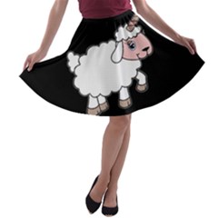 Unicorn Sheep A-line Skater Skirt by Valentinaart